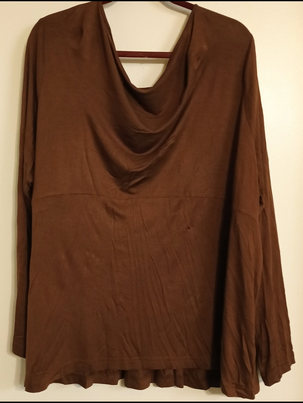 DG2 Diane Gilman Brown Embellished Empire Waist Boho Stretch Knit Blouse Size 3x - Picture 5 of 5